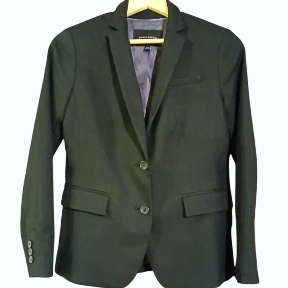 BANANA REPUBLIC Classic Black Tailored Blazer - Like New - Picture 2 of 11